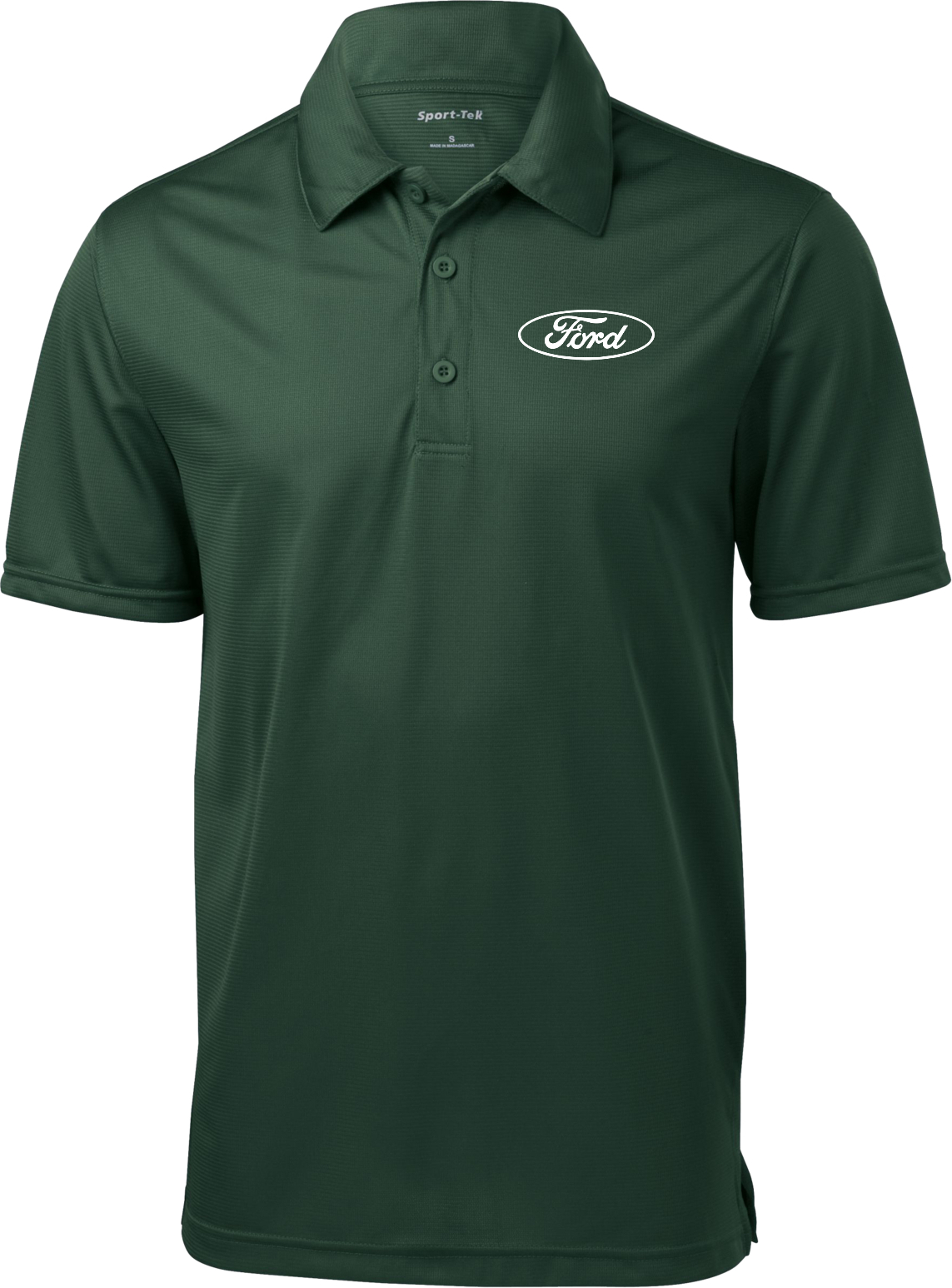 White Ford Oval Crest Chest Print Textured Polo Shirt | eBay